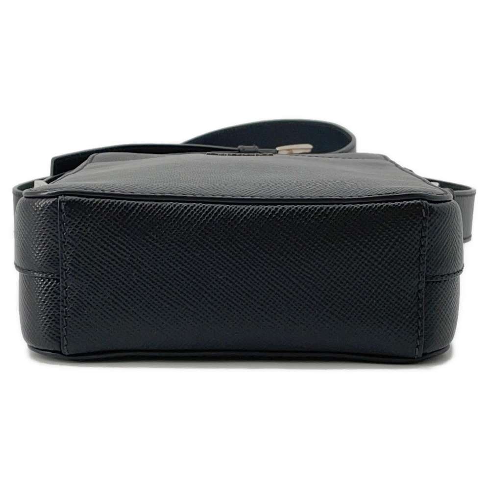 Prada Shoulder Bag Logo Saffiano Crossbody Black - Picture 3 of 12